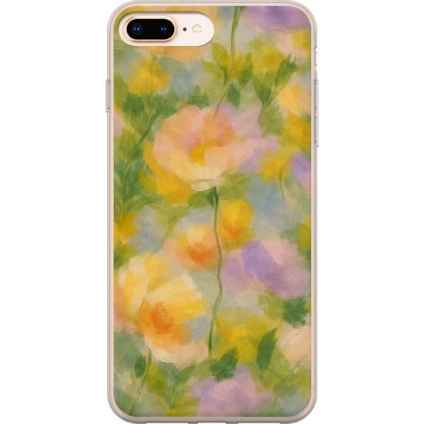 Kompatibel Mobilcover til Apple iPhone 8 Plus Solvarme blomster i håndmalet romantisk stil