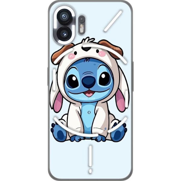 Nothing Phone (2) Läpinäkyvä kuori Stitch Koirapuku Lilo & Stitch Disney Hauska Design Sininen Avaruusolento Sarjakuva Hahmo Suosittu Lapsille Suos