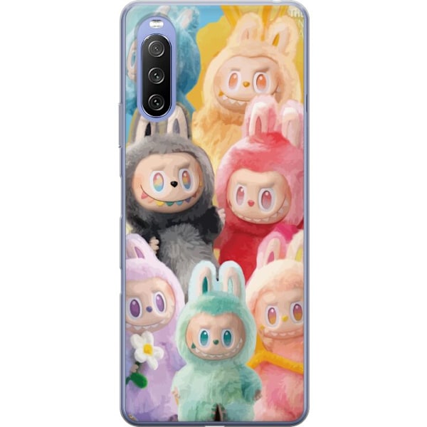 Sony Xperia 10 III Genomskinligt Skal Labubu Sketch Style – Handritat monster i tusch