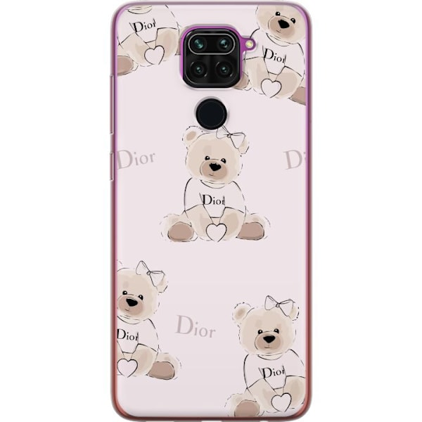 Xiaomi Redmi Note 9 Gjennomsiktig deksel Teddy Dior Vibes - luksuriøs teddybjørn i motestil