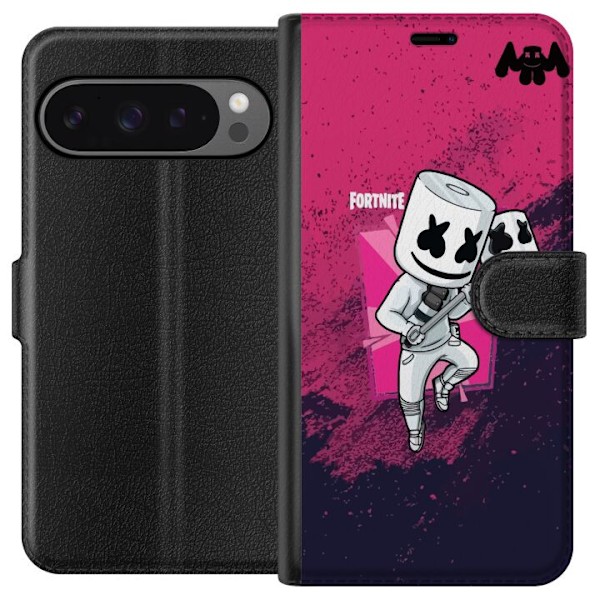 Google Pixel 9 Pro XL Plånboksfodral Marshmello Fortnite Skin Emote Gaming DJ Karaktär Populärt Motiv Barn Ungdom Trend