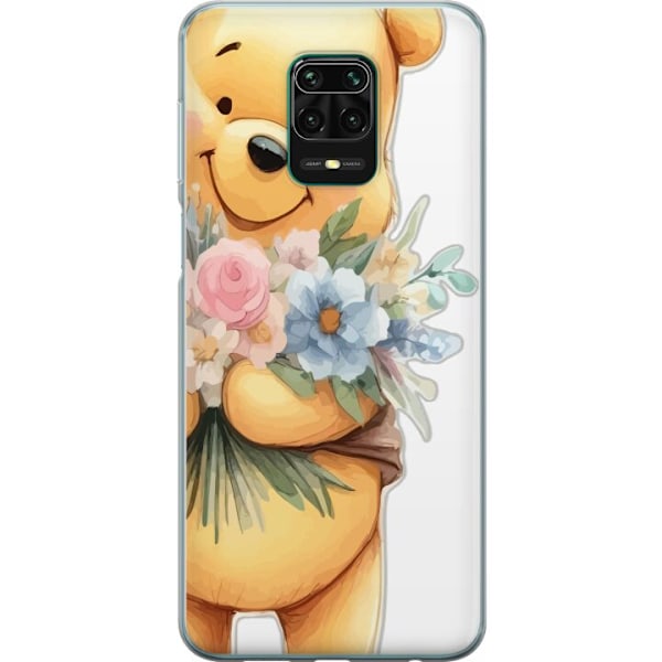 Xiaomi Redmi Note 9 Pro Gennemsigtig cover Nalle Puh med bloms
