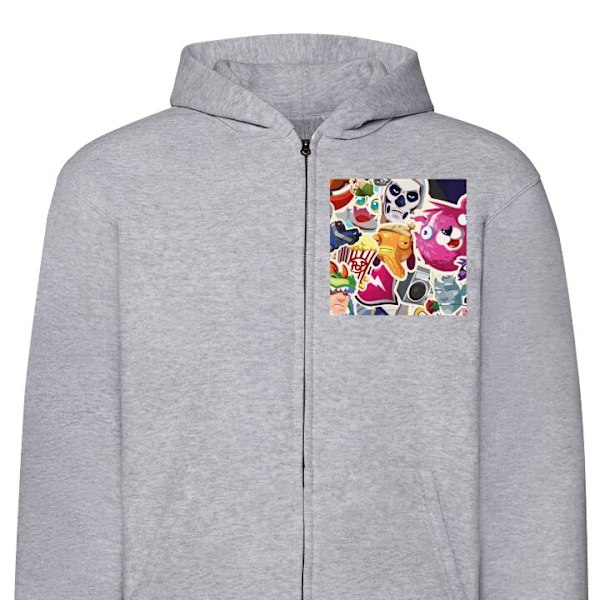 Zip-Hoodie | Hættetrøje med Lynlås til Voksne Fortnite grå XL