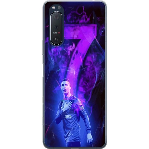 Sony Xperia 5 II Läpinäkyvä kuori Ronaldo 7 - Jalkapallolegenda Toiminnassa Fanien Puolesta