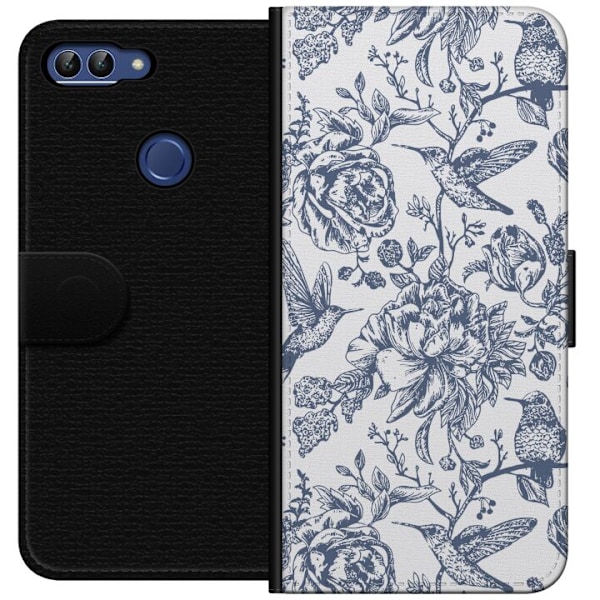 Huawei P smart Tegnebogsetui Blomster & Fugle - Romantisk Vint
