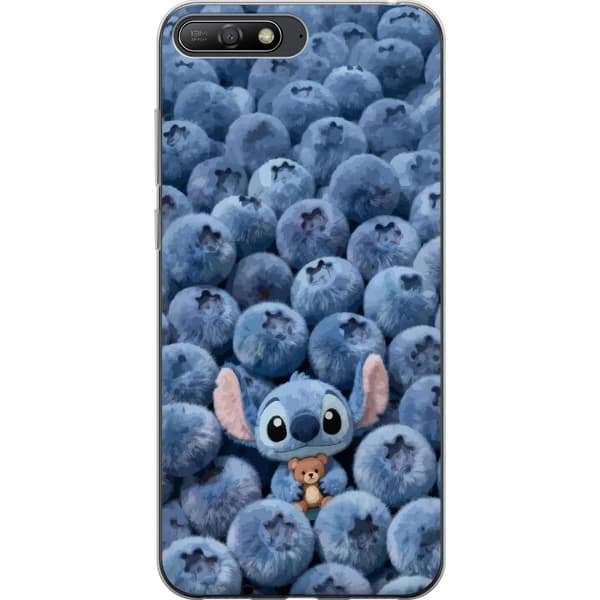 Kompatibelt Mobilskal till Huawei Y6 (2018) Blå figur bland blåbär blå