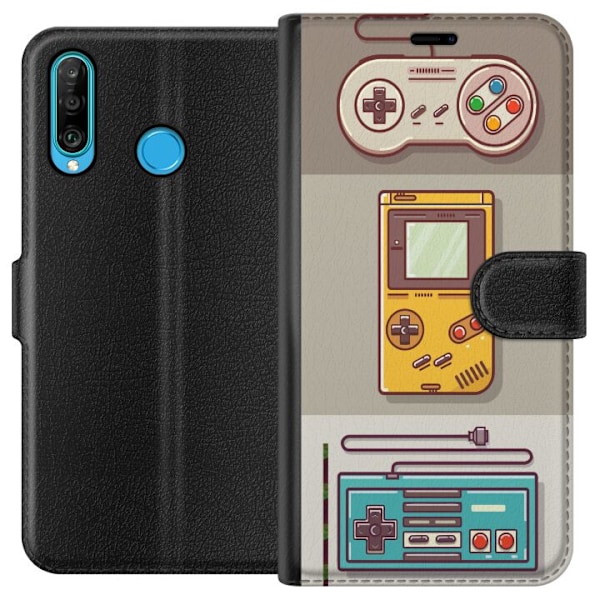 Huawei P30 lite Plånboksfodral Nintendo Retro