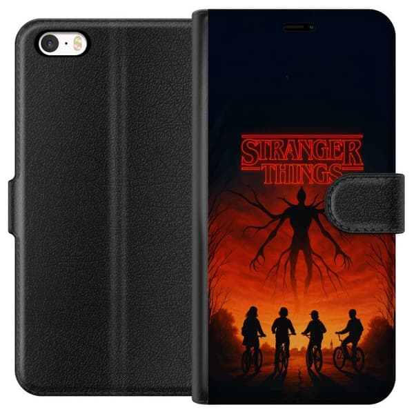 Kompatibel Tegnebogsetui til Apple iPhone SE (2016) Stranger Things Eleven Mike Dustin Hawkins eventyr