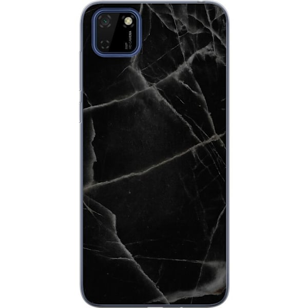 Huawei Y5p Gennemsigtig cover Sort marmor