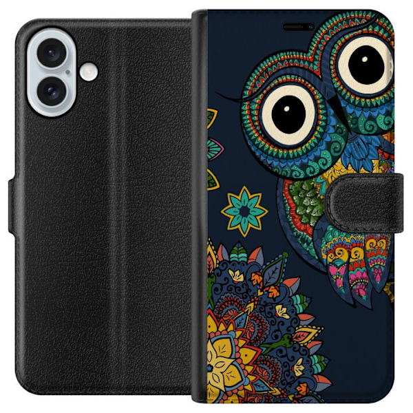 Apple iPhone 16 Plus Tegnebogsetui Mandala Ugle