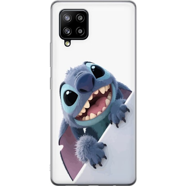 Samsung Galaxy A42 5G Genomskinligt Skal Happy Stitch – glad figur med charmig uttryck