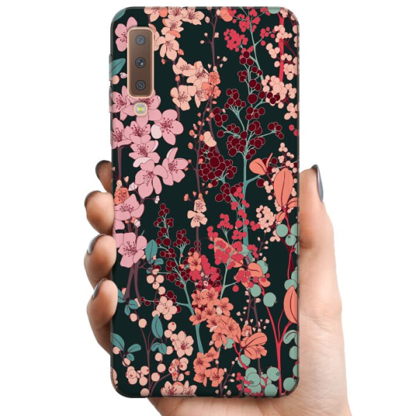 Samsung Galaxy A7 (2018) TPU Mobilskal Herbaceous Retro