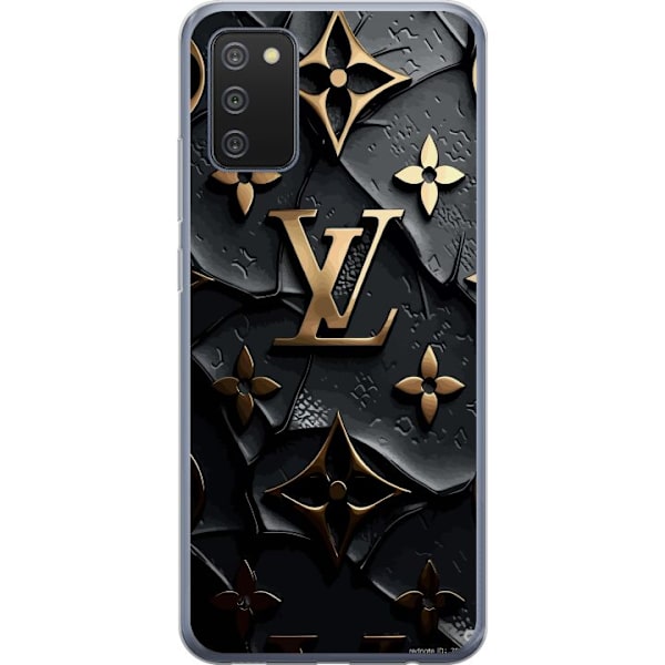 Samsung Galaxy A02s Läpinäkyvä kuori Louis Vuitton Tumma tila Suunnittelu Musta Ylellisyys Tyyli Muoti Suosittu Graafinen Kuvio Muotisymboli Luksus