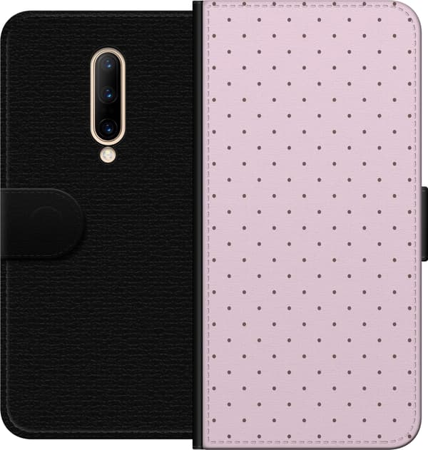 Kompatibelt Plånboksfodral till OnePlus 7 Pro Rosa miniprickar rosa