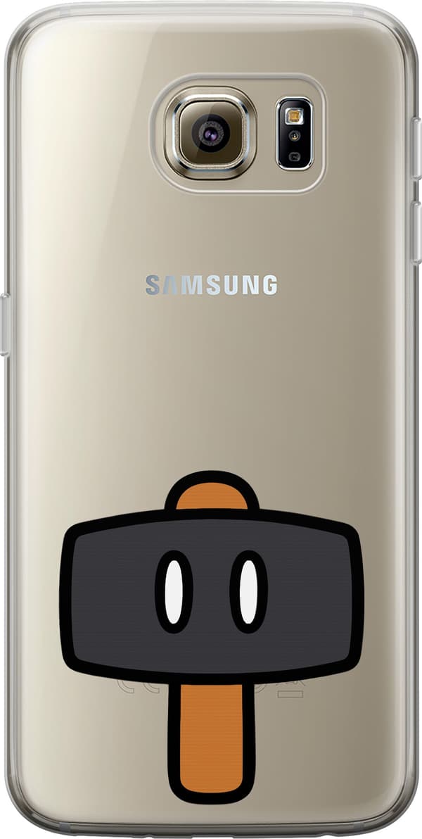 Kompatibel Mobilcover til Samsung Galaxy S6 Sort spillehammer - Sort motiv med sort hammer. sort