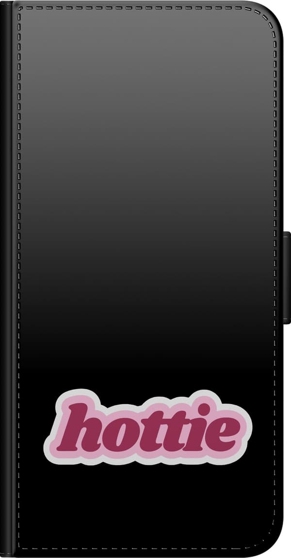 Kompatibel Tegnebogsetui til Samsung Galaxy Note10+ Hed tekst - Lyserødt motiv med hottie - Lyserød tekst. pink