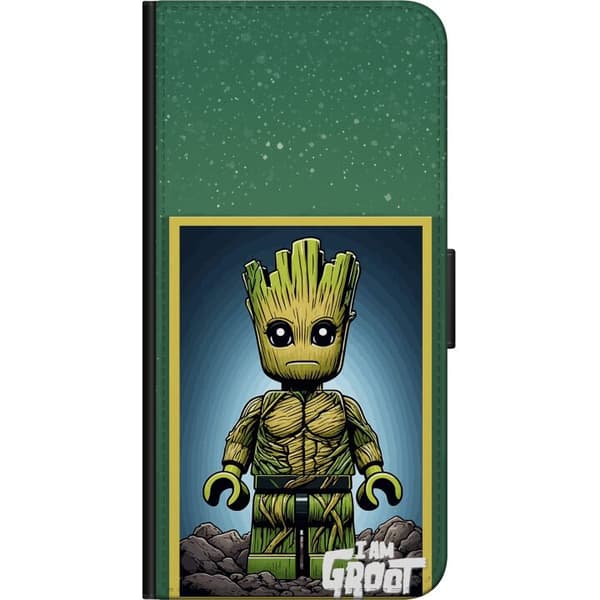 Kompatibelt Plånboksfodral till Samsung Galaxy Note 4 Robot med röda ögon grå