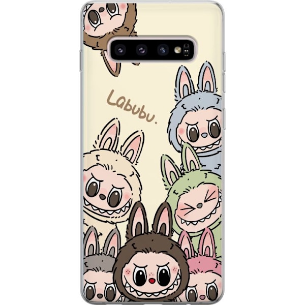 Samsung Galaxy S10+ Läpinäkyvä kuori Labubu Pastel Collection