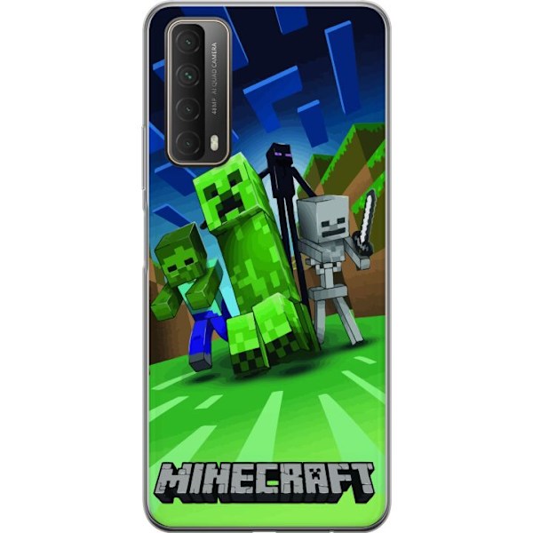 Huawei P smart 2021 Genomskinligt Skal Minecraft Creeper mobilskal i klassisk grön pixelstil