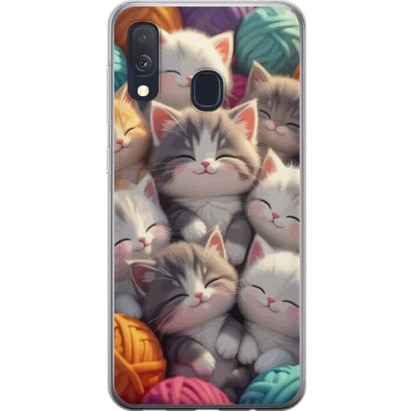 Kompatibelt Mobildeksel til Samsung Galaxy A40 Sovande kattungar beige