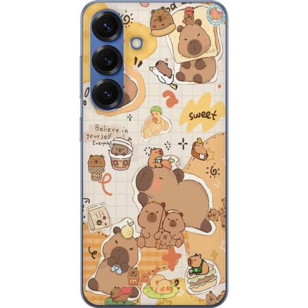 Samsung Galaxy S25+ Läpinäkyvä kuori Kawaii capybara mobilskal med gulliga djurmotiv