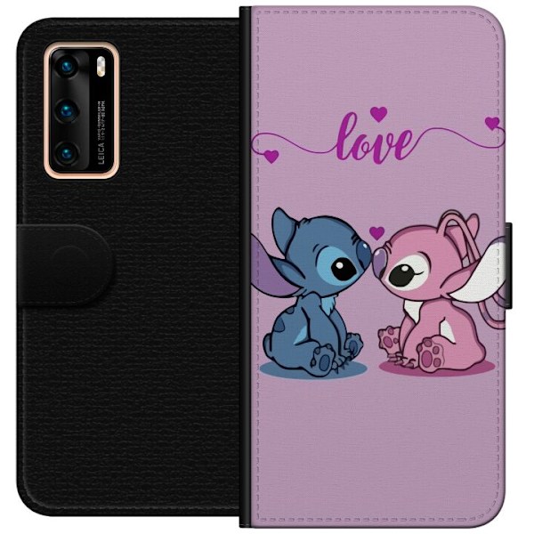 Huawei P40 Tegnebogsetui Lilo & Stitch – Angel Edition