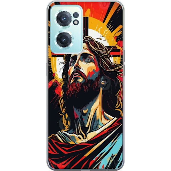 OnePlus Nord CE 2 5G Läpinäkyvä kuori Jeesus ja Kortti - us