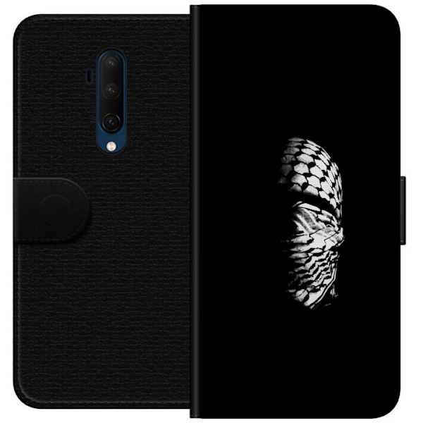 OnePlus 7T Pro Tegnebogsetui Keffiyeh-mønster - klassisk sort