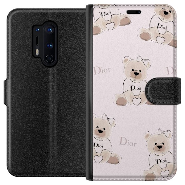 OnePlus 8 Pro Tegnebogsetui Teddy Dior Vibes - luksuriøs bamse i modetil