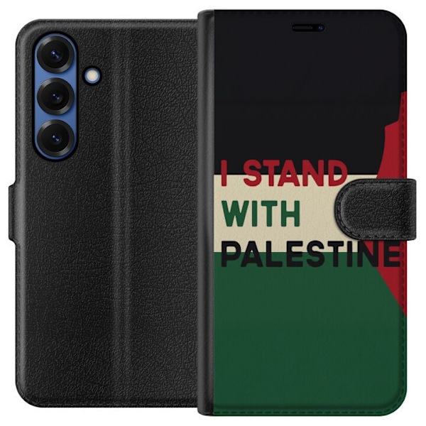 Samsung Galaxy S25+ Plånboksfodral Stand with Palestine – solidaritetsdesign med starkt budskap