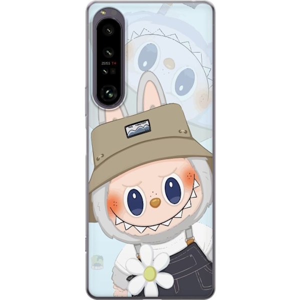 Sony Xperia 1 IV Gjennomsiktig deksel Labubu med hatt - Pop Mart-figur Mr. Butcher i retrostil med karakter