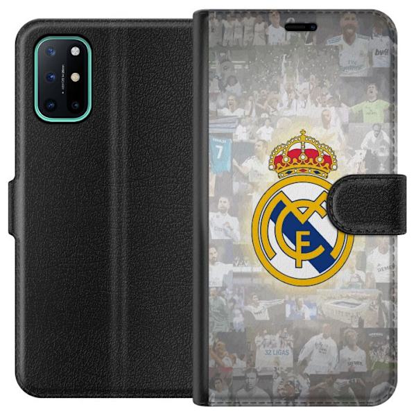OnePlus 8T Tegnebogsetui Real Madrid Emblem Fodbold Klubmærke Hvid Guld Design Champions League Mester La Liga Fans Ikonisk