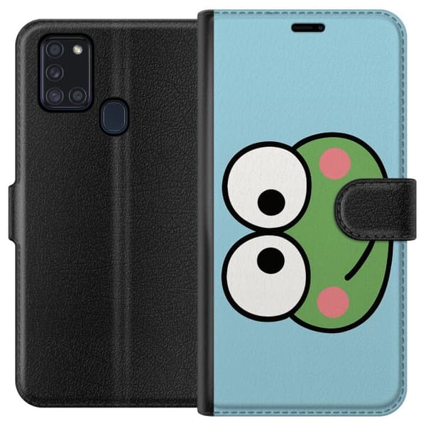 Kompatibel Tegnebogsetui til Samsung Galaxy A21s Keroppi Smile