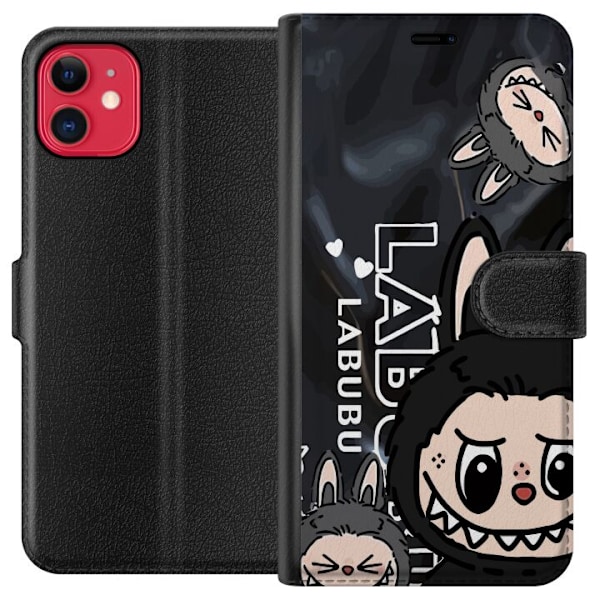 Apple iPhone 11 Tegnebogsetui <nl>Labubu Black Energy - Sort m