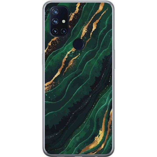 OnePlus Nord N10 5G Genomskinligt Skal Marmor Guld Grön