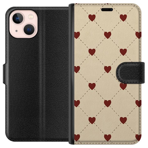Apple iPhone 13 mini Plånboksfodral Heart Grid