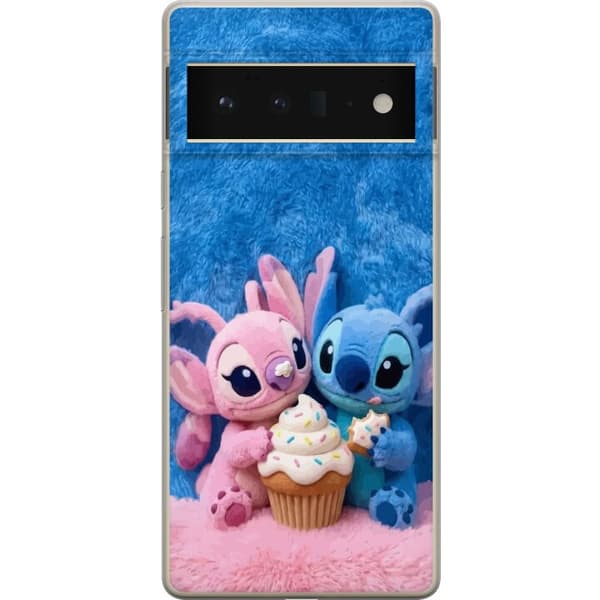 Kompatibel Mobilcover til Google Pixel 6 Pro Søde blå og lyserøde figurer med stor cupcake og krymmel pink