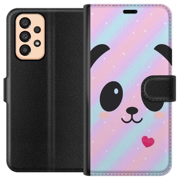 Kompatibelt Plånboksfodral till Samsung Galaxy A33 5G Regnbåge Panda