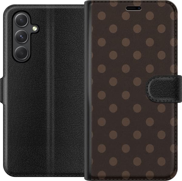 Kompatibel Tegnebogsetui til Samsung Galaxy A25 Mokkaprikker brun