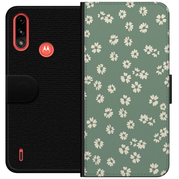 Motorola Moto E7 Power Tegnebogsetui Blomsterdrøm - Farverigt