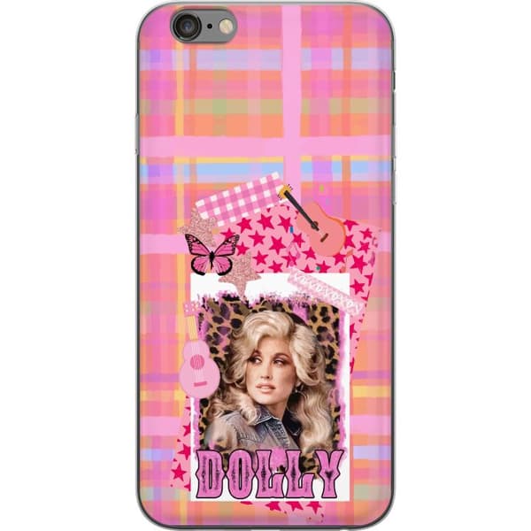 Kompatibelt Mobilskal till Apple iPhone 6s Plus Dolly Parton rosa countrycollage med gitarr rosa
