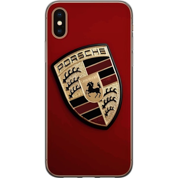 Apple iPhone XS Max Genomskinligt Skal Mobilskal med stilren Porce logotyp i svartvitt