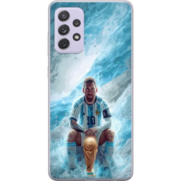 Kompatibelt Mobildeksel til Samsung Galaxy A52s 5G Lionel Messi Världsmästare blå