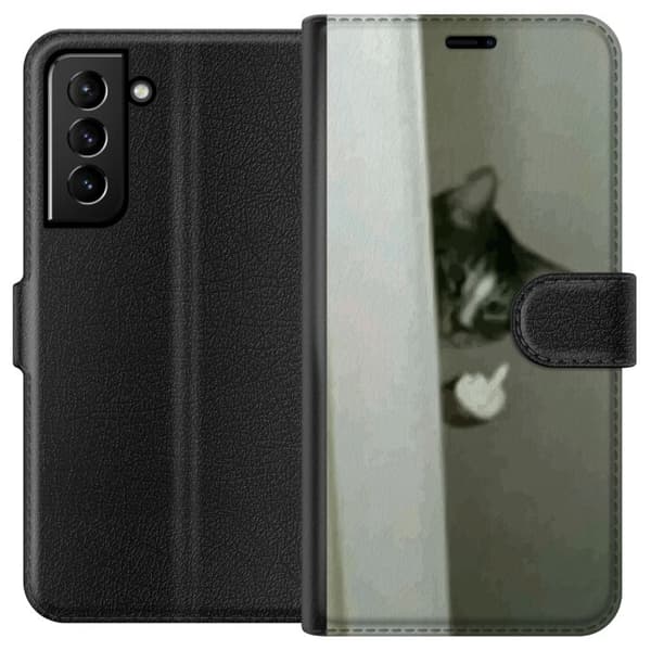 Kompatibel Tegnebogsetui til Samsung Galaxy S21+ 5G HAHA Kat