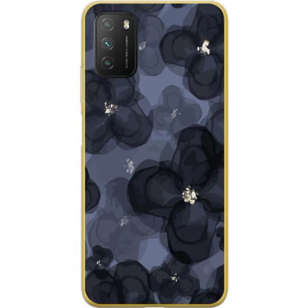 Xiaomi Poco M3  Gennemsigtig cover Blomstermark