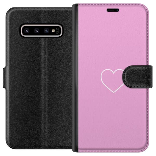 Kompatibelt Lommeboketui til Samsung Galaxy S10+ Hjerte
