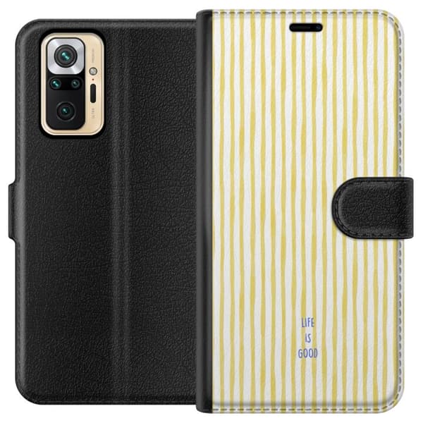 Kompatibel Tegnebogsetui til Xiaomi Redmi Note 10 Pro Life Is Good gul