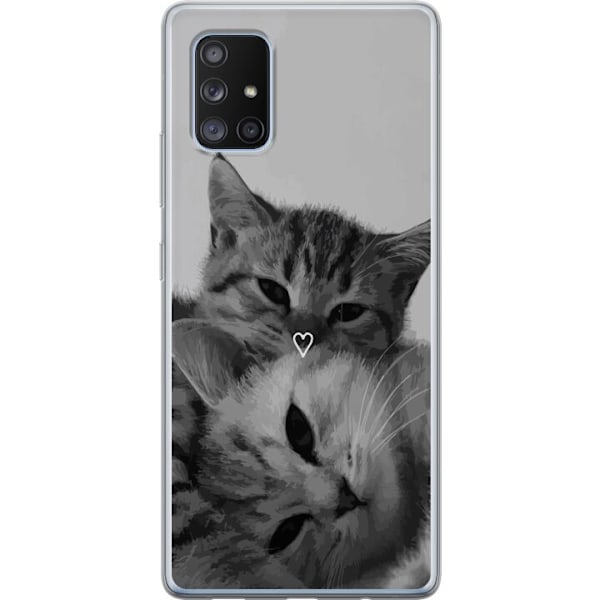 Samsung Galaxy A71 5G Gennemsigtig cover Kat Hjerte