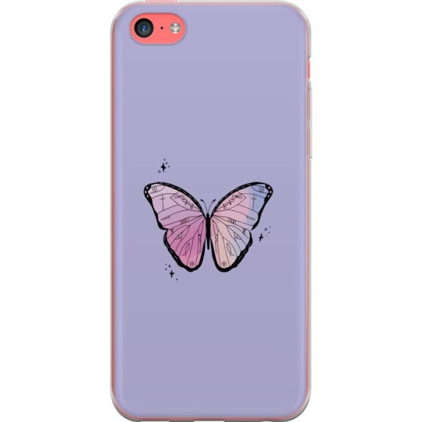 Apple iPhone 5c Gennemsigtig cover Sommerfugl, lilla