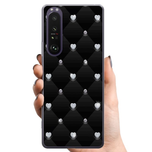 Sony Xperia 1 III TPU Matkapuhelimen kuori Timantti Sydän